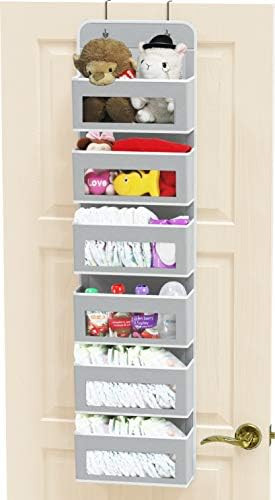 Simple Houseware Over Door/Wall Mount 6 Clear Window Pocket Organizer, Gray | Amazon (US)