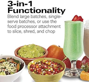 Hamilton Beach Wave Crusher Blender with 40oz Jar, 3-Cup Vegetable Chopper, and Portable Blend-In... | Amazon (US)