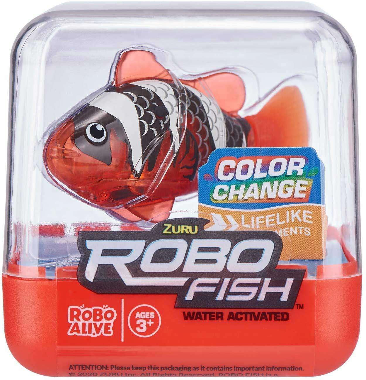 Zuru Robo Alive Robo Fish Changes Color Robotic Swimming Fish Water Activated Series 3, Red | Walmart (US)