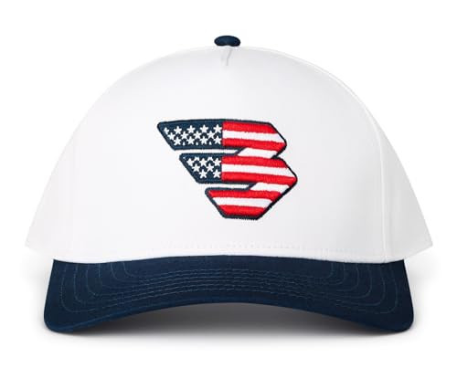Burlebo Men's White Patriotic Flying B Signature Snapback Cap | Amazon (US)