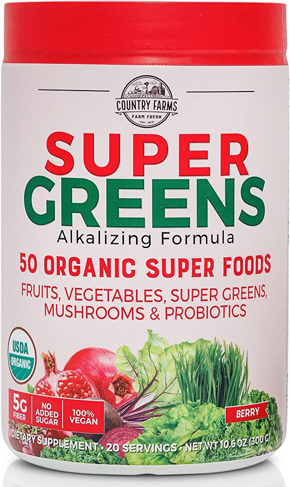 Country Farms Super Green Drink, Berry Flavor, 10.6 Ounce | Amazon (US)