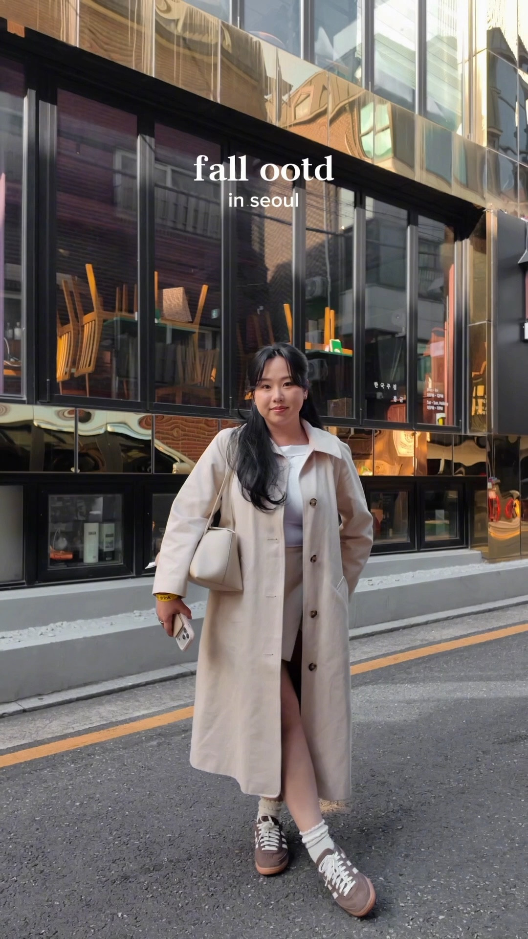 fall ootd in seoul 🤎 white trench from Sézane 