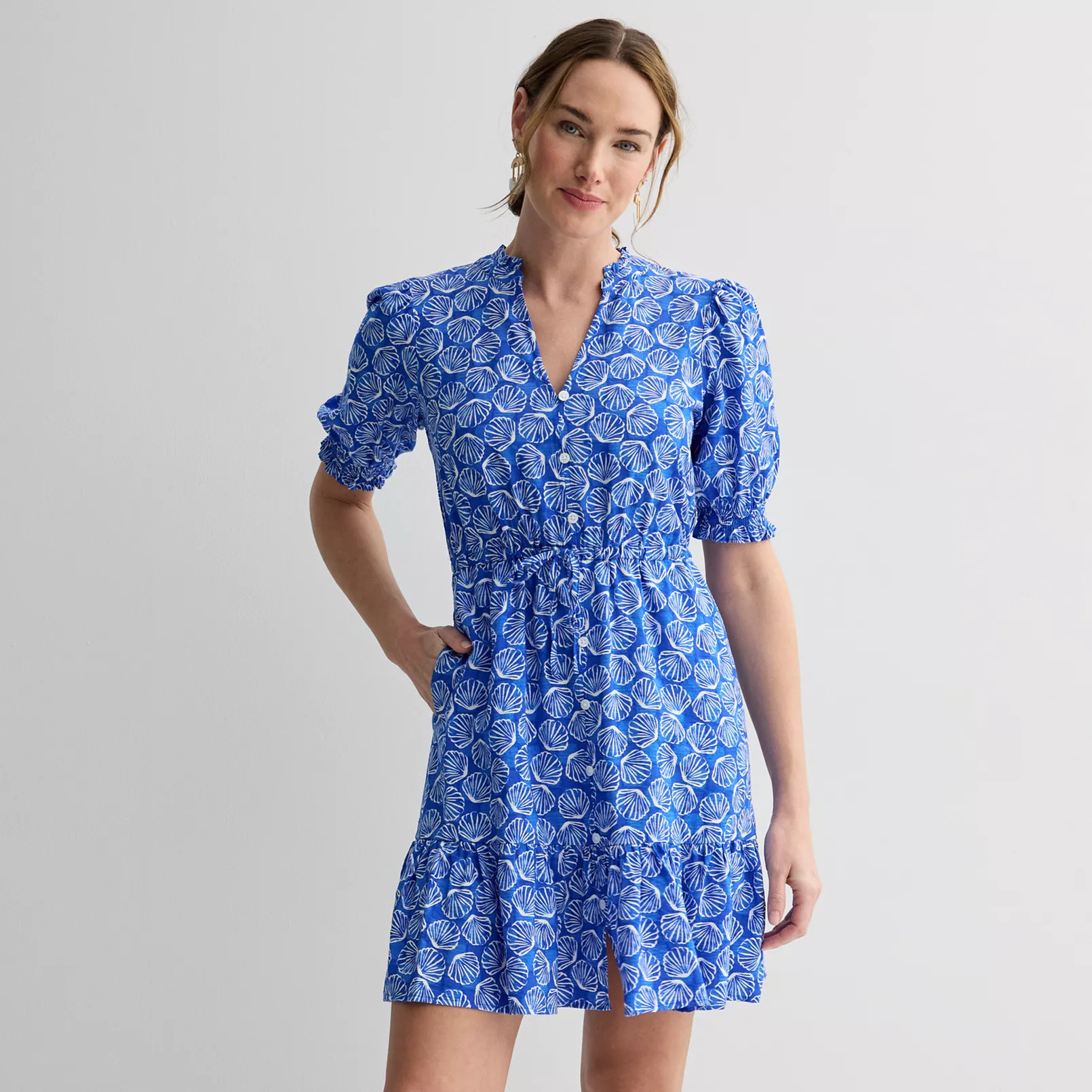 Women's Sonoma Goods For Life® Ruffle Collar Tie Waist Dress | Kohl's