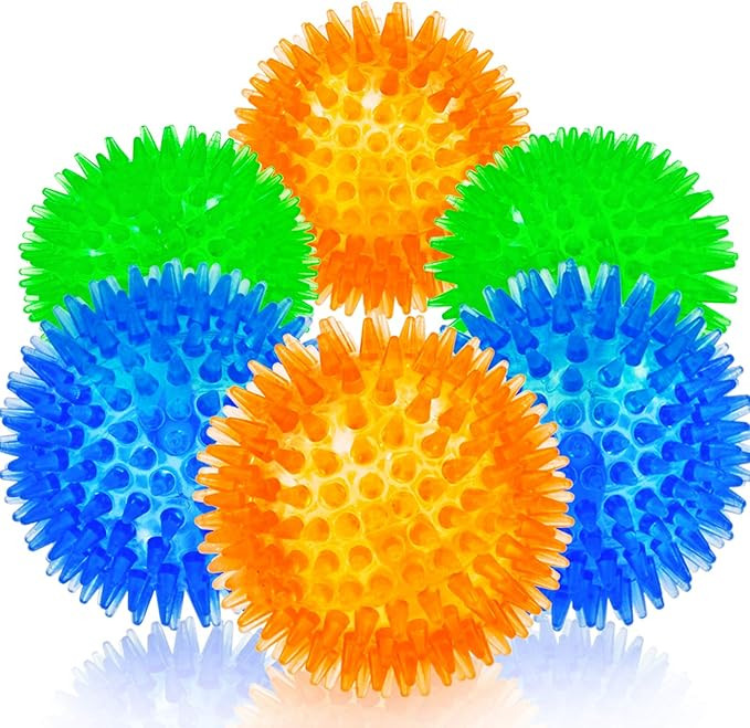 Squeaky Balls for Dogs Small, Fetch Balls for Dogs Rubber 6 Pack Bright Colors TPR Puppy Toys Dog... | Amazon (US)