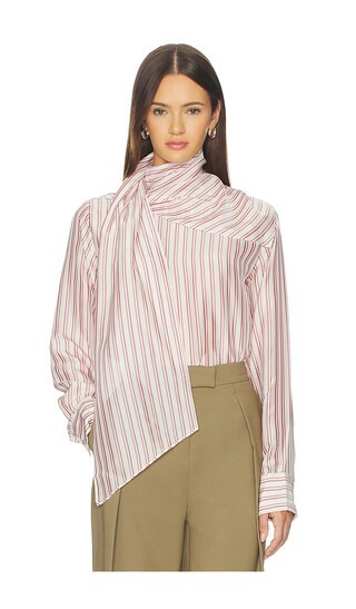 SRG Celeste Silk Top in Cream. - size S (also in L, M, XS, XXS) | Revolve Clothing (Global)