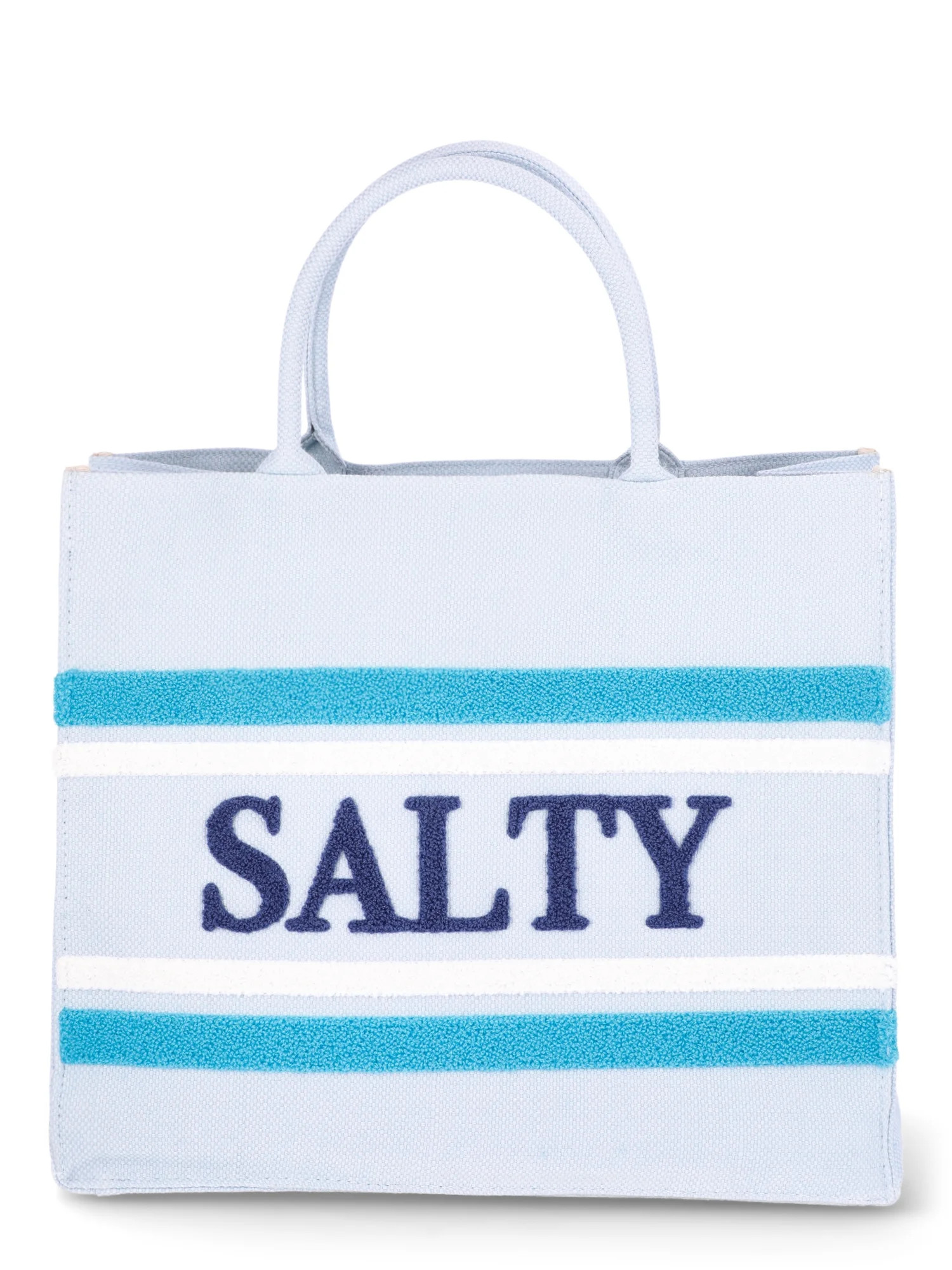 No Boundaries Burlap Tote Bag, Salty, Light Blue, Women’s - Walmart.com | Walmart (US)