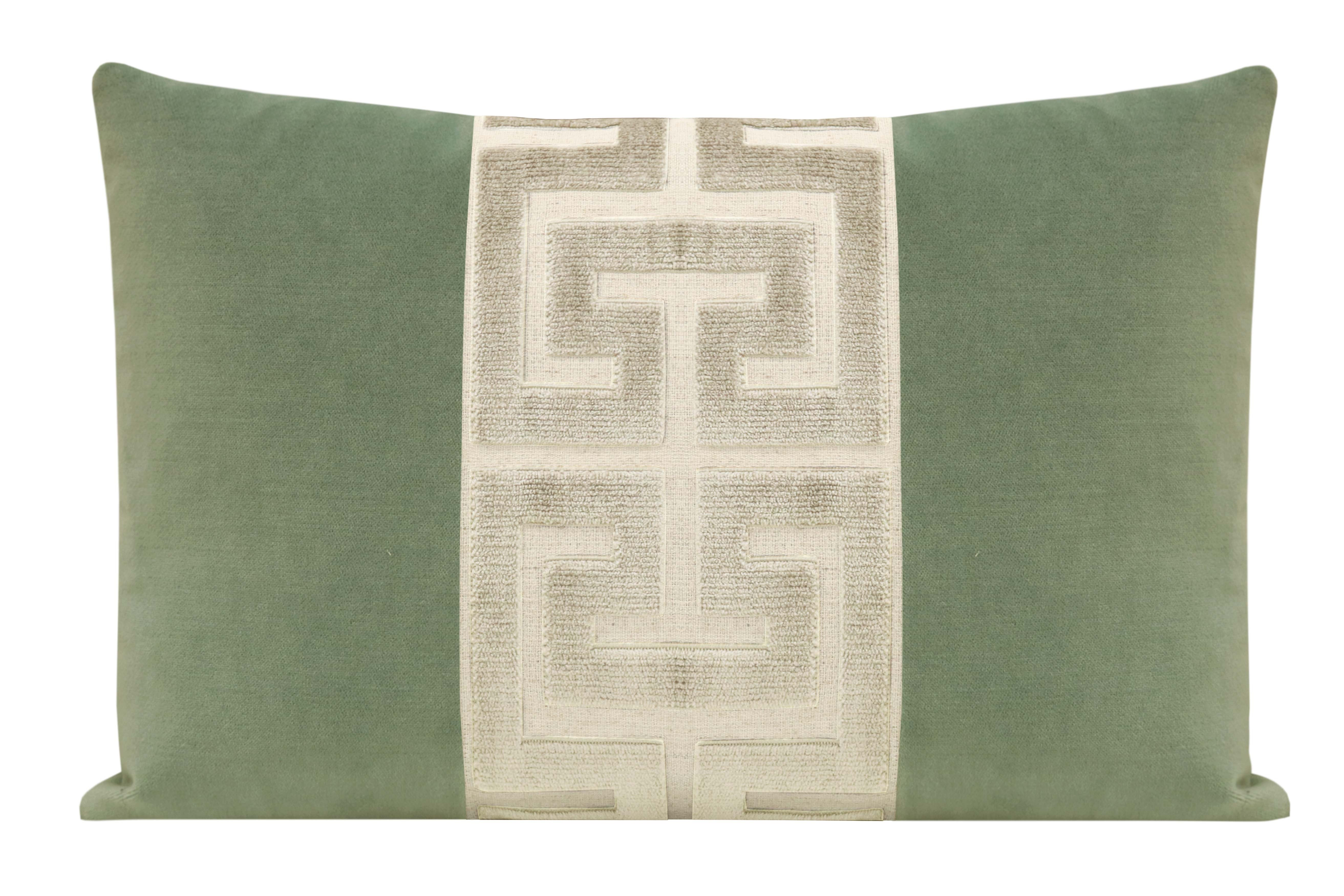 The Little Lumbar :: Society Velvet // Eucalyptus + Cashmere Greek Trim | LITTLE DESIGN COMPANY