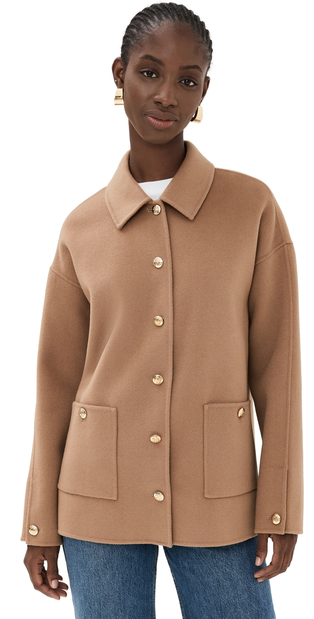 ANINE BING Luca Jacket Brown S | Shopbop