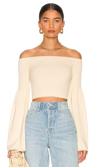Nalle Off Shoulder Sweater in Ivory | Revolve Clothing (Global)