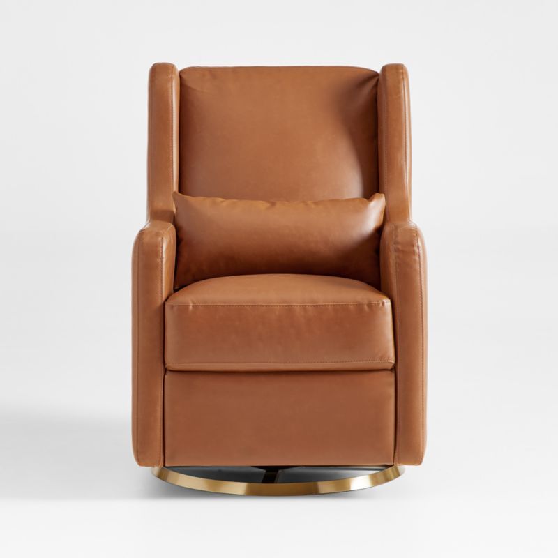 Wally Tan Vegan Leather Nursery Glider Chair + Reviews | Crate & Kids | Crate & Barrel