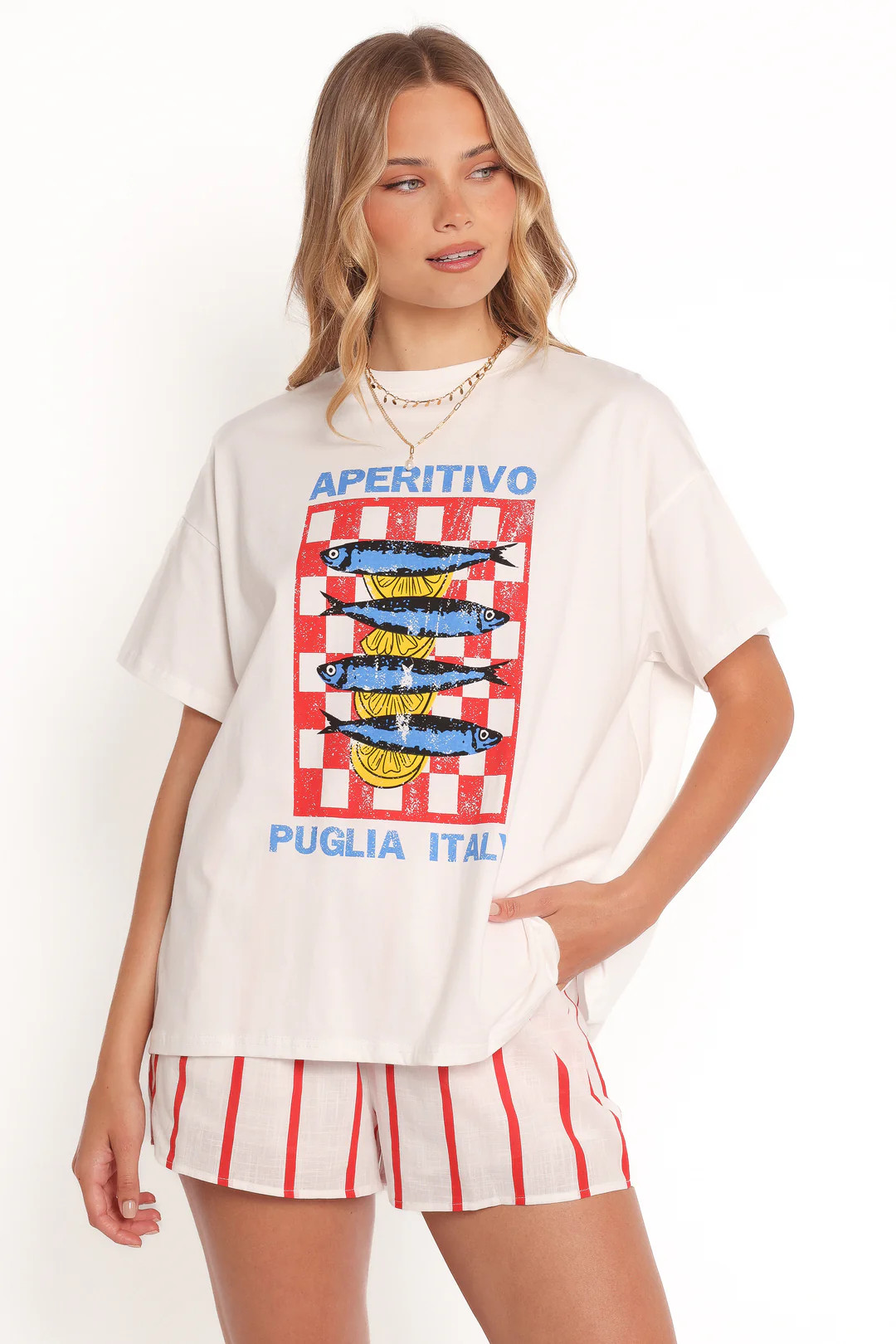 Aperitivo Tee Set - White Red Aperitivo | Petal & Pup (US)