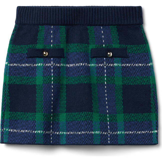 Janie and Jack | All-Over Tartan Faux Pocket Sweater Skirt, (Green, Size 5) | Maisonette | Maisonette