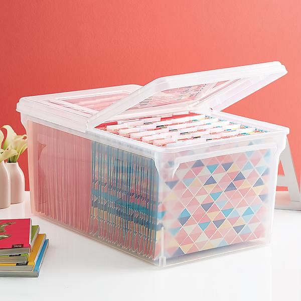 Case of 5 X-Large File Tote Boxes Translucent | The Container Store