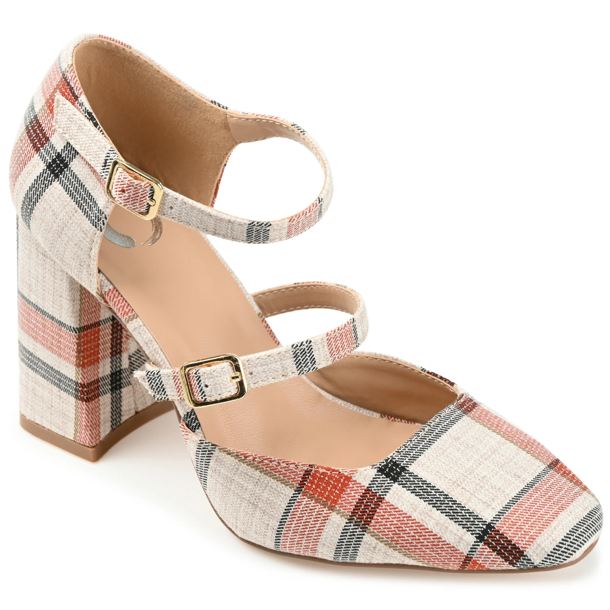 Journee Collection Womens Isadorah Mary Jane Mid Block Heel Square Toe Pumps | Walmart (US)