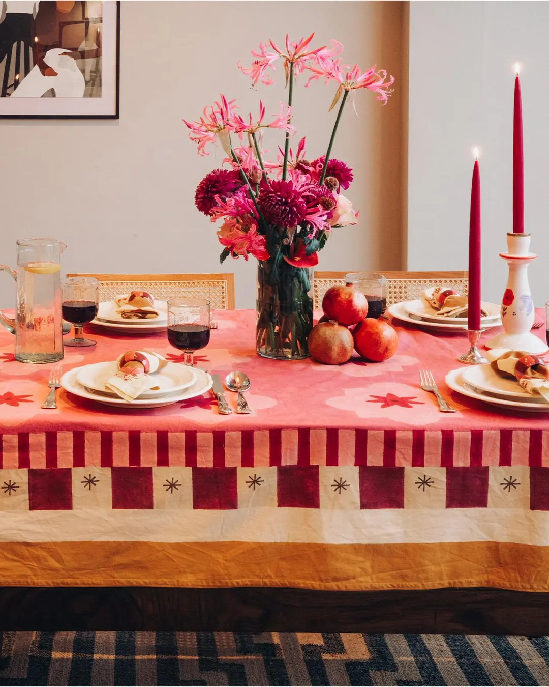The Dusty Rose and Stars Tablecloth | Etsy (US)