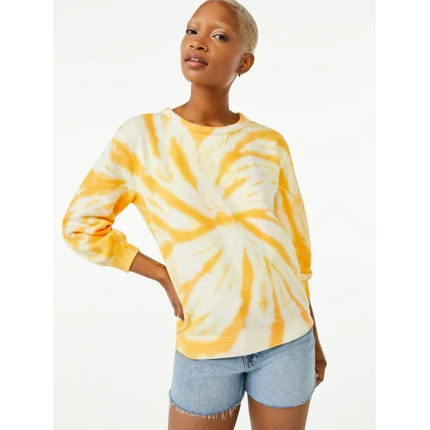 Free Assembly Women's Tie Dye Crewneck Sweatshirt | Walmart (US)