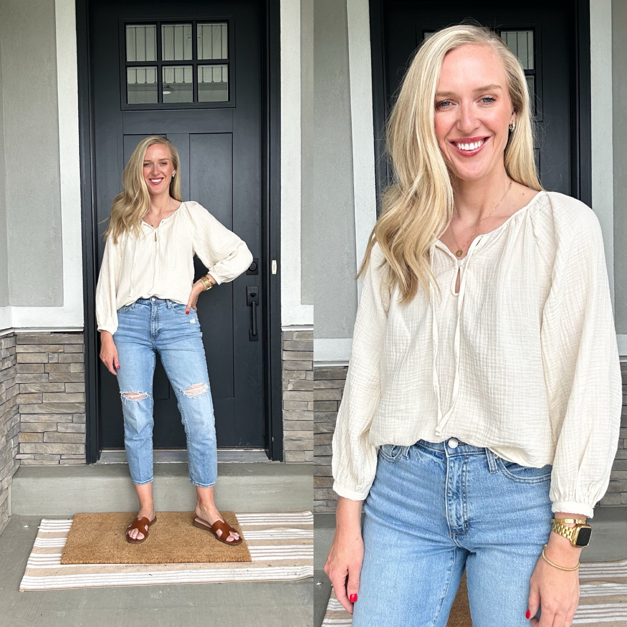 Outfit of the day. Size medium top, jeans size 8, both run true to size 

#LTKStyleTip #LTKFindsUnder50 #LTKMidsize