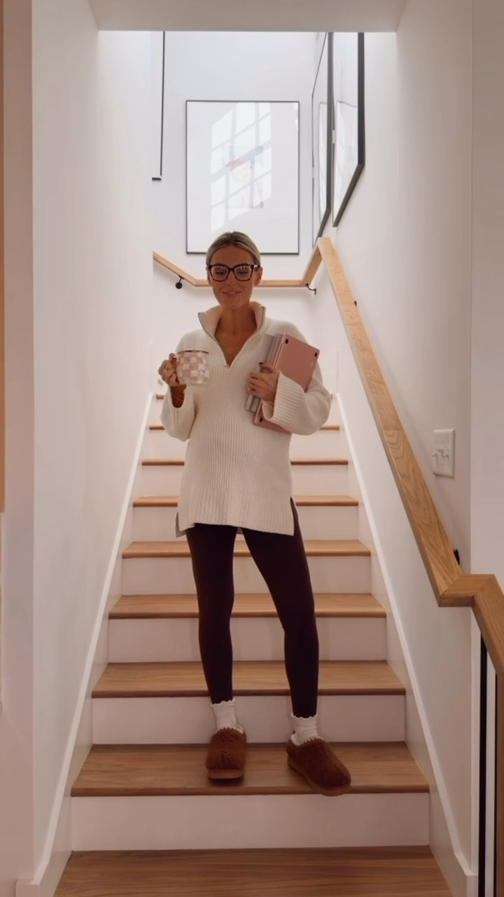 I’m living in athleisure these days! Love this ribbed pullover - it’s so comfortable but still looks elevated! This look would be perfect for working from home! Wearing S in pullover & M in leggings!

Loverly Grey, cream pullover, athleisure, brown leggings, Target, splendid, slippers 

#LTKSeasonal #LTKStyleTip