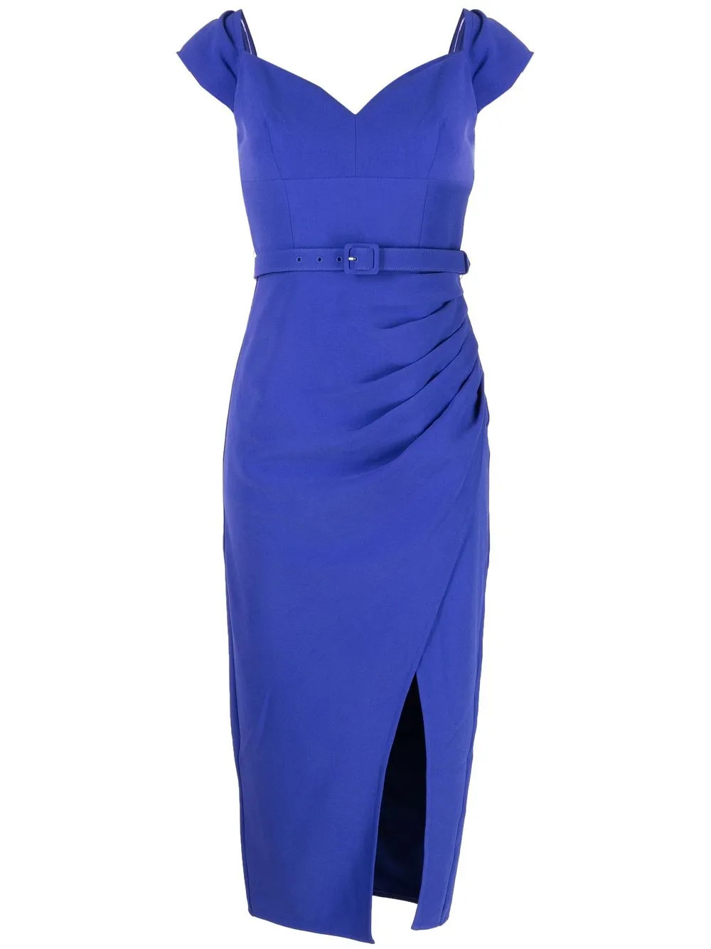 Self-Portrait sweetheart-neck midi-dress | Blue | FARFETCH SI | Farfetch Global