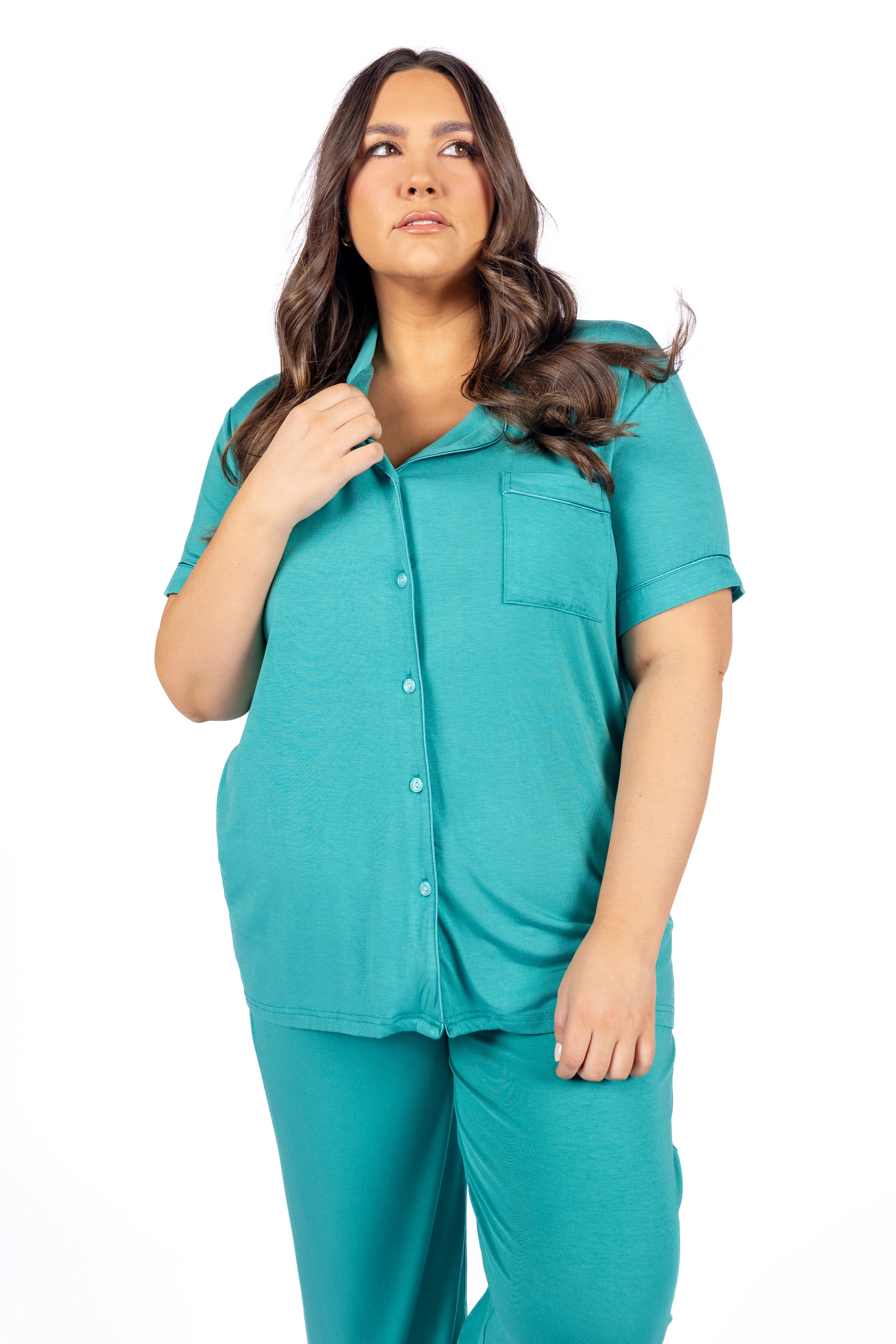 Lagoon Short Sleeve & Cropped Pant Pajama Set | In My Sundays
