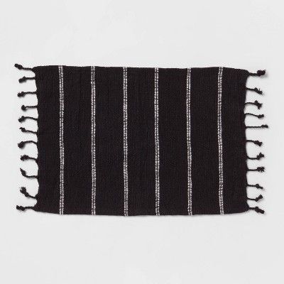 Cotton Striped Placemat Black - Threshold&#8482; | Target