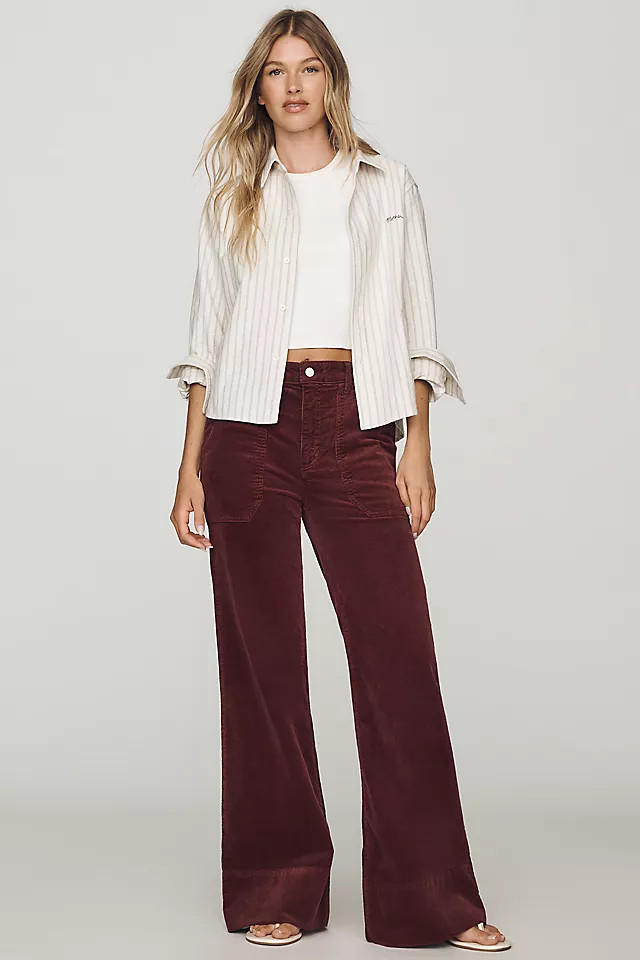 Rylan Corduroy High-Rise Flare Jeans | Anthropologie (US)