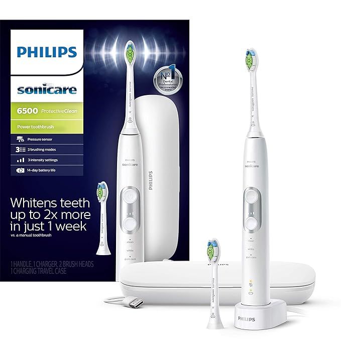 Philips Sonicare ProtectiveClean 6500 Rechargeable Electric Power Toothbrush with Charging Travel... | Amazon (US)
