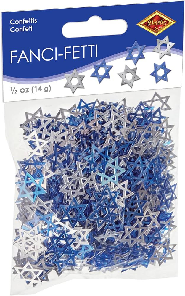 Fanci-Fetti Star Of David (blue & silver) Party Accessory  (1 count) (.5 Oz/Pkg) | Amazon (US)