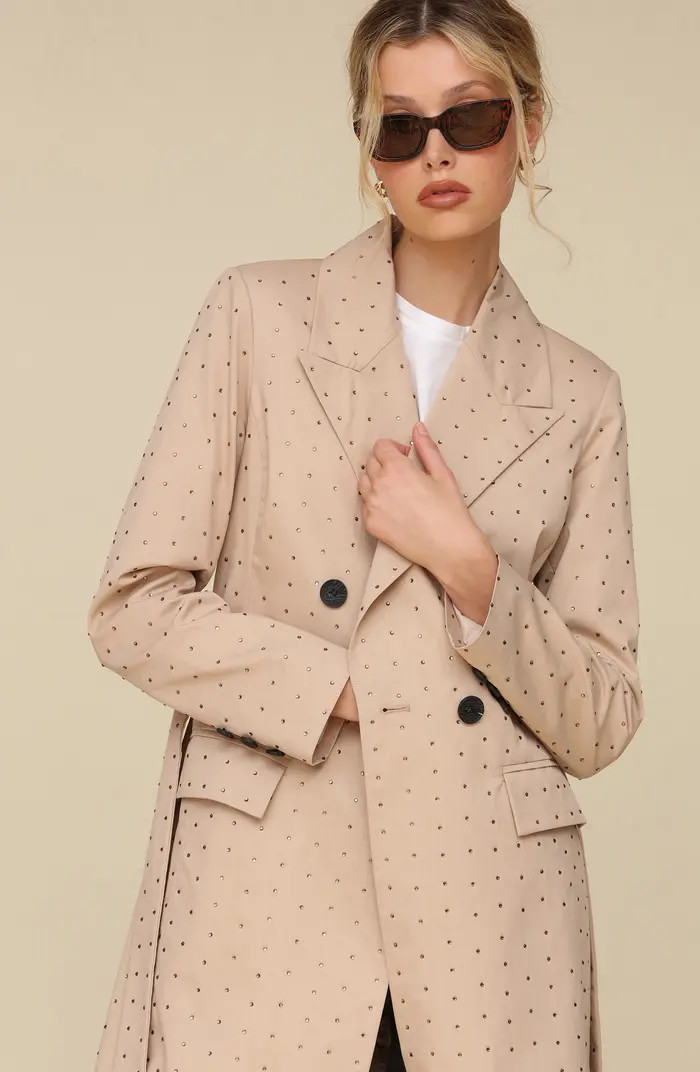 Avec Les Filles Rhinestone Blazer Trench Coat | Nordstrom | Nordstrom