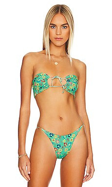 superdown Alina Bikini Top in Green Floral from Revolve.com | Revolve Clothing (Global)