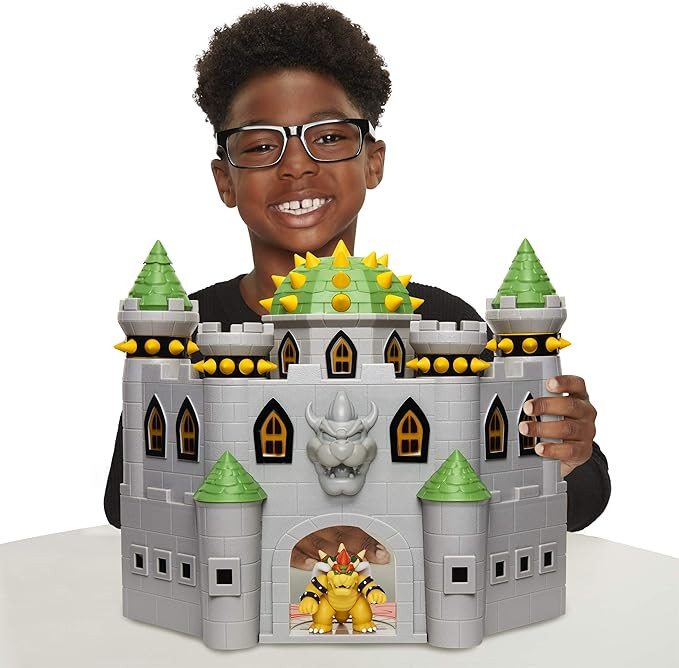 Super Mario Nintendo Deluxe Bowser's Castle Playset with 2.5" Exclusive Articulated Bowser Action... | Amazon (US)