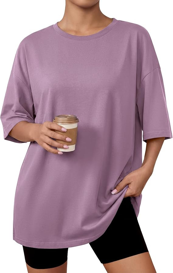 PRETTYGARDEN Womens 2026 Spring Going Out Tops Casual Short Sleeve Crewneck Loose Fit Basic Overs... | Amazon (US)