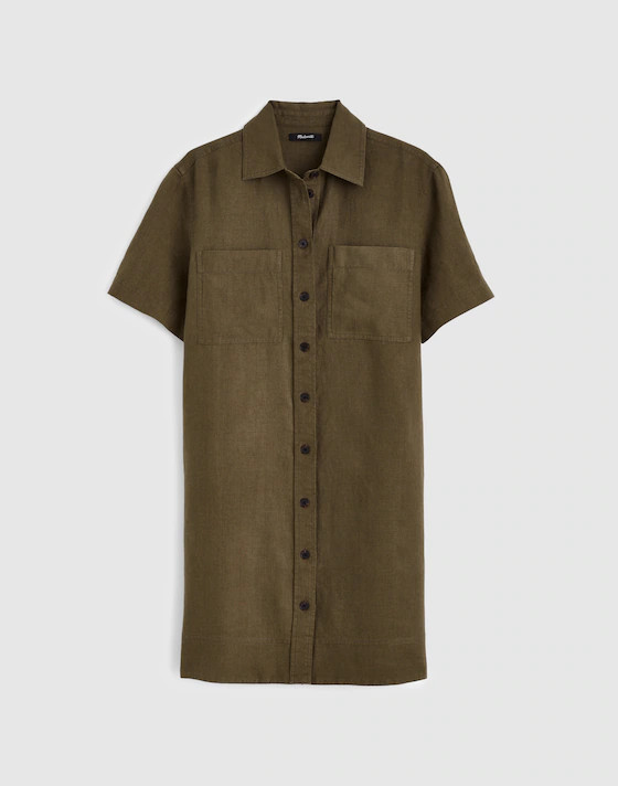 Relaxed Mini Shirtdress in 100% Linen | Madewell