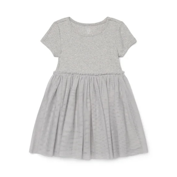 Wonder Nation Toddler Girls Tutu Dress with Short Sleeves, Sizes 12M-5T | Walmart (US)