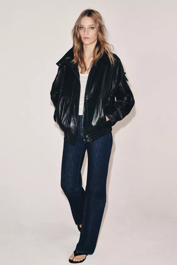 ZW COLLECTION 100% LEATHER JACKET | Zara UK