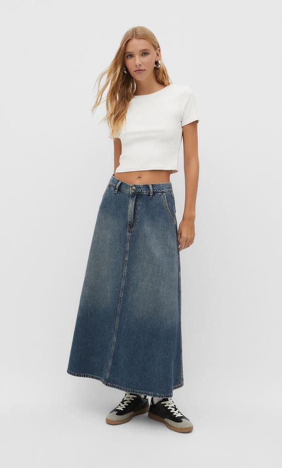 Criss-cross denim skort | Stradivarius (UK)