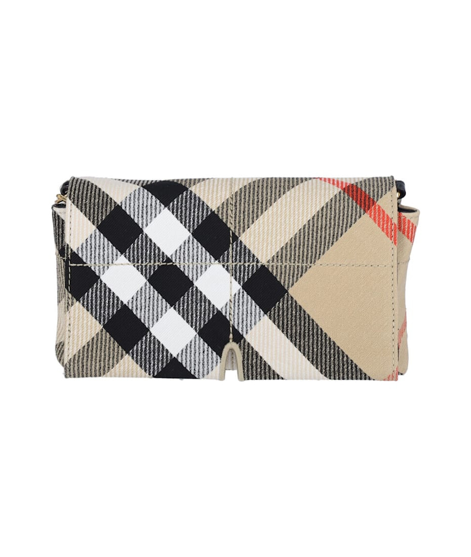 'check' Crossbody Bag In Beige Polyester Blend | Italist.com US
