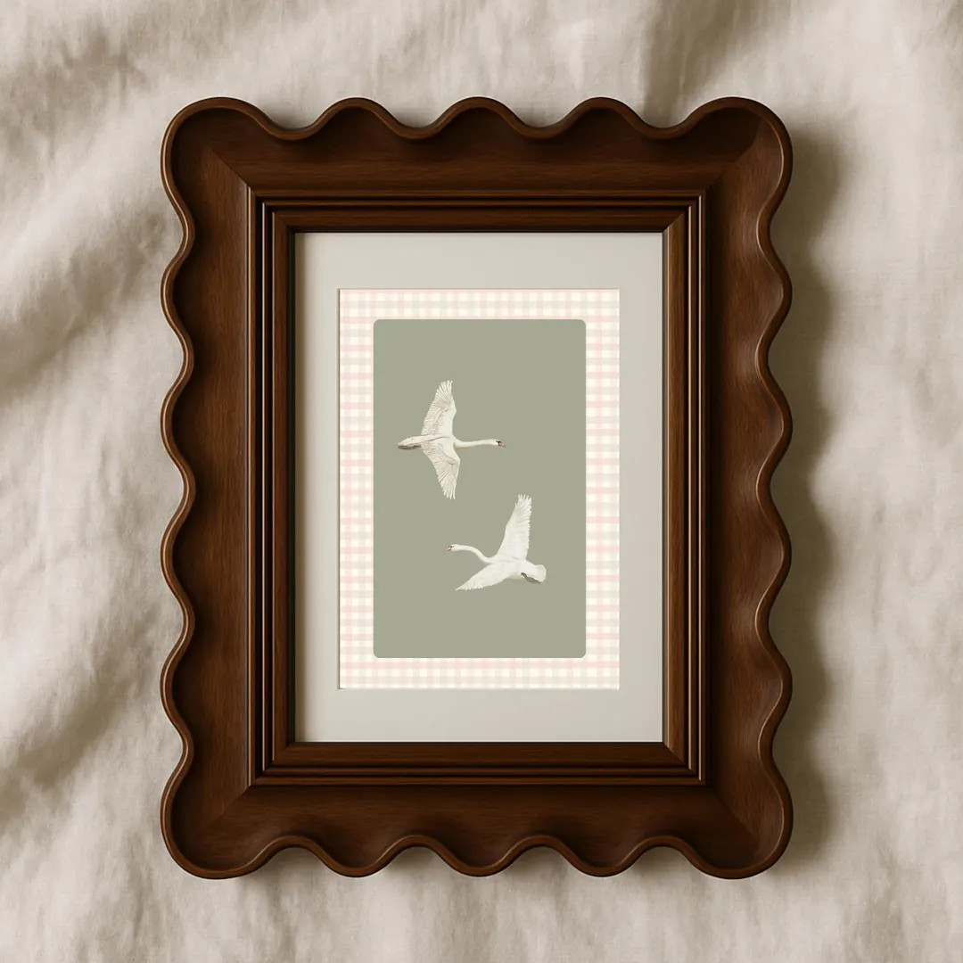Swan Nursery Wall Art | Cottagecore Nursery | Pink and Green Girls Room Print - Etsy | Etsy (US)