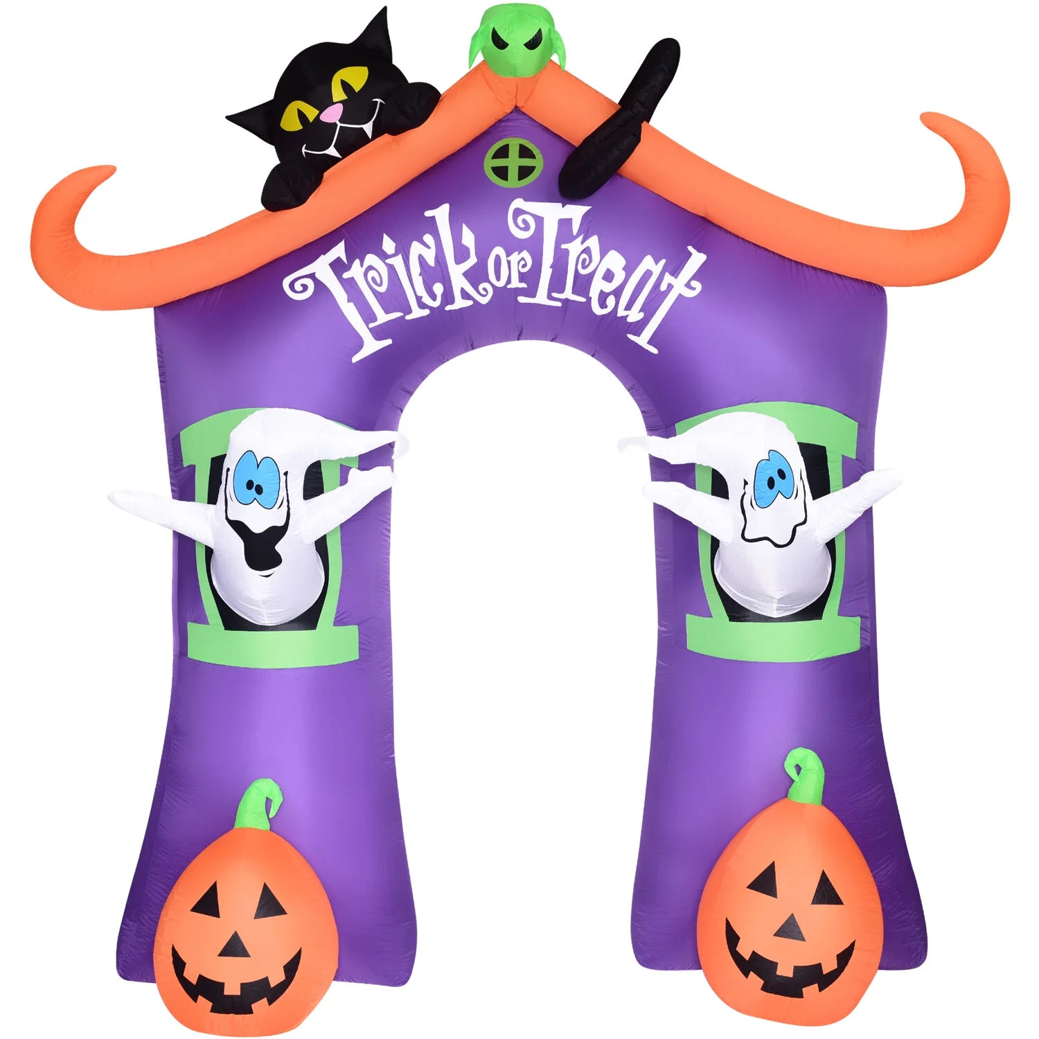 Haunted Hill Farm 9-Ft. Inflatable Pre-Lit Trick or Treat Walkway Arch with Black Cat, Jack-O-Lan... | Walmart (US)