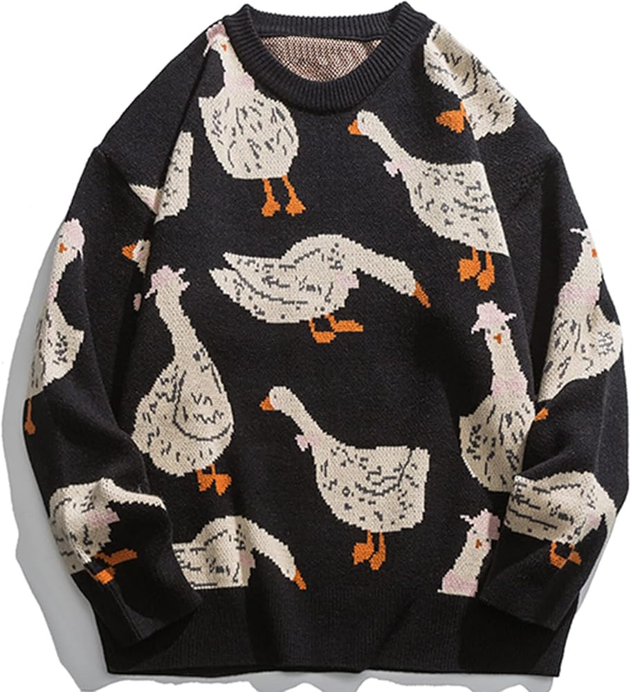 Aelfric Eden Goose Printed Sweater Crewneck Pullover Sweater Long Sleeve Casual Oversized Tops | Amazon (US)