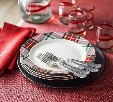 Stewart Plaid Stoneware Dinner Plates - Set of 4 | Pottery Barn (US)