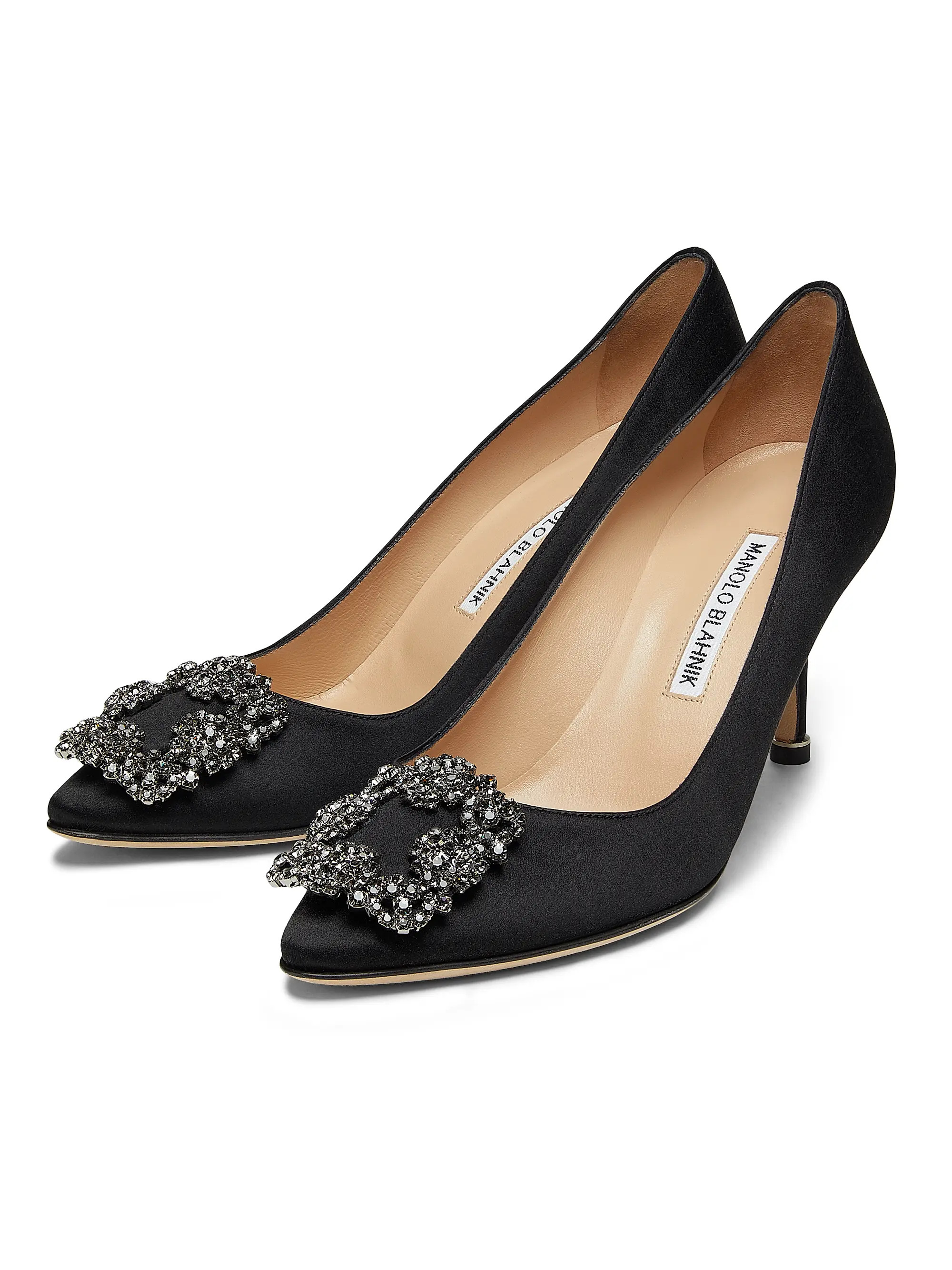 Hangisi 70MM Crystal-Embellished Satin Pumps | Saks Fifth Avenue