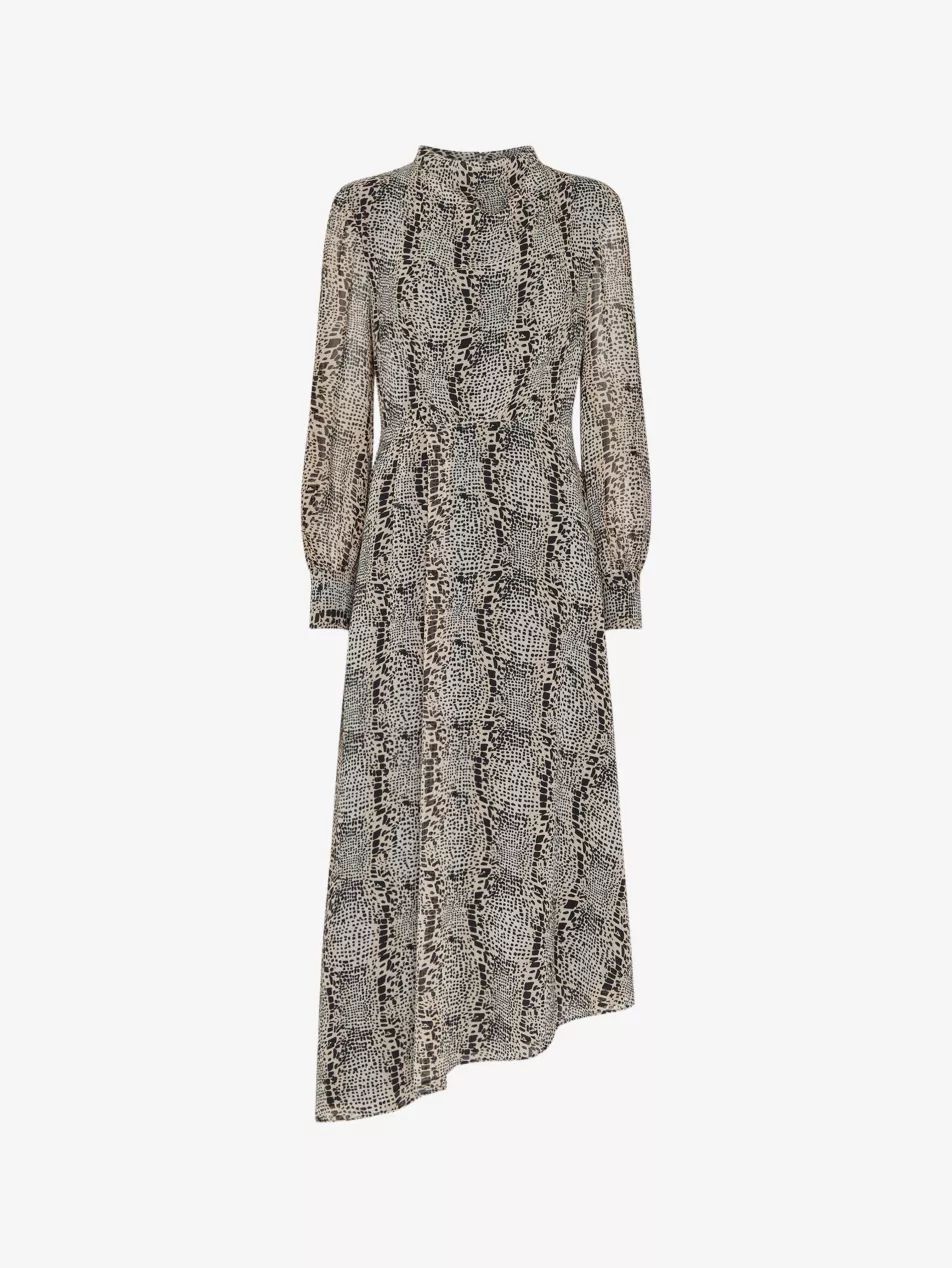 Meg snake-print recycled-polyester midi dress | Selfridges