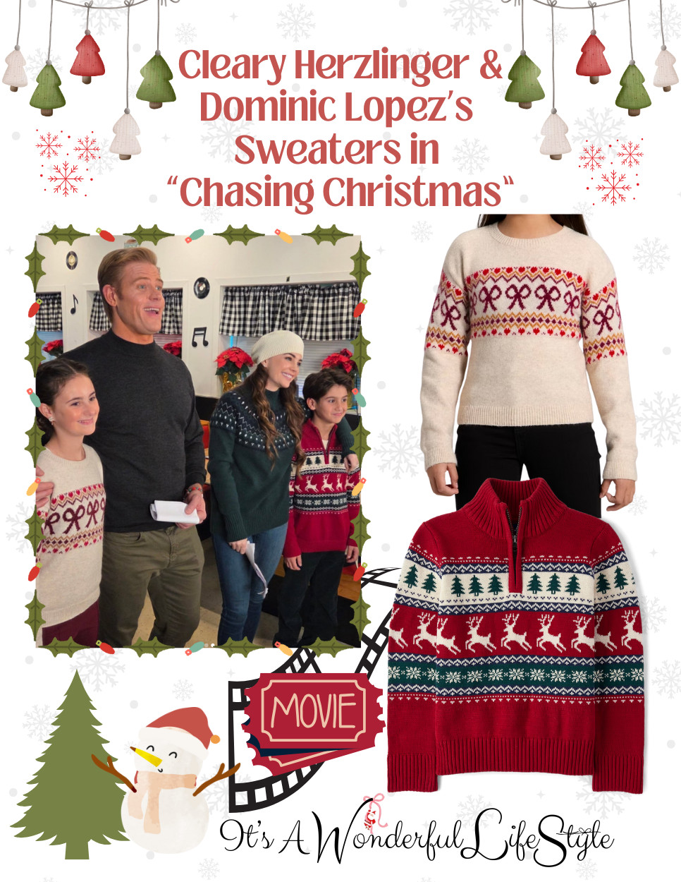 Get Cleary Herzlinger and Dominic Lopez’s festive sweaters featured in the new Great American Christmas movie “Chasing Christmas,” also starring Trevor Donovan and Jillian Murray!

Cleary and Dominic’s cozy, cheerful sweaters perfectly capture the film’s heartwarming holiday spirit — the kind that makes you want to curl up with cocoa and watch Christmas movies all season long. Their looks are the perfect inspiration for your own festive wardrobe, adding that classic holiday charm with a fun, family-ready twist.

Tap to shop their looks and bring a little movie magic to your holiday season. 

 #LTKHoliday #LTKSeasonal #LTKKids