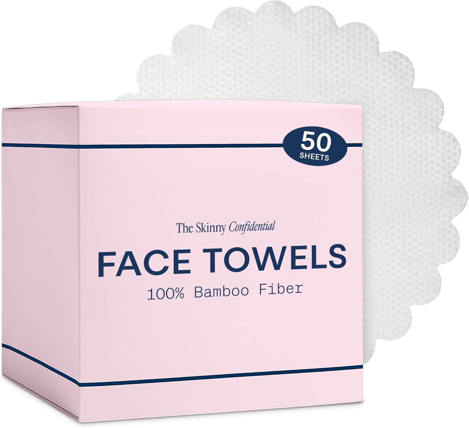 The Skinny Confidential Disposable Face Towels, 50 Count - Silky Soft Gentle Facial Towels for Makeup Removal - 80% Viscose Rayon, 20% Polyester for Sensitive Skin | Amazon (US)