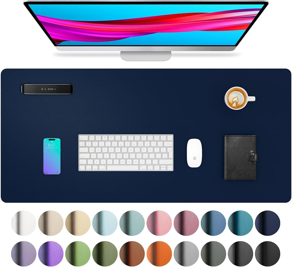 Aothia Leather Desk Pad Protector, Mouse Pad, Office Desk Mat, Non-Slip PU Leather Desk Blotter, ... | Amazon (US)