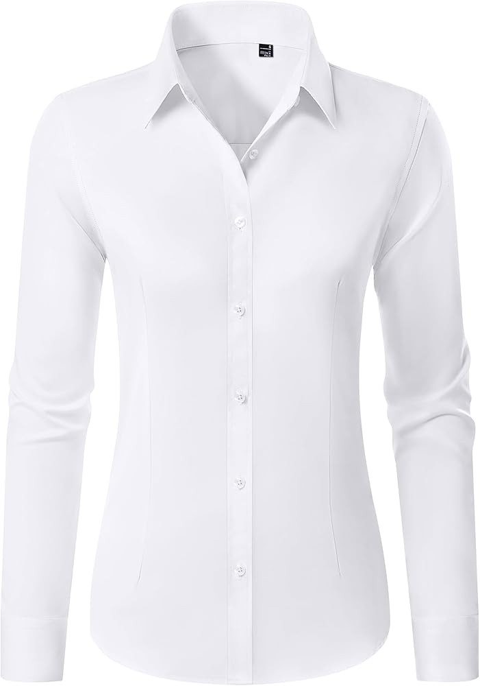 Button Down Shirts for Women Wrinkle Free Dress Shirt Classic Fit Long Sleeve Casual Business Blo... | Amazon (US)