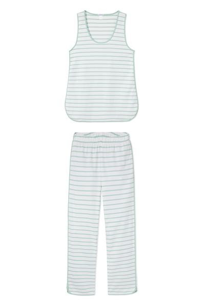 Pima Tank-Long Set in Spring Green | LAKE Pajamas