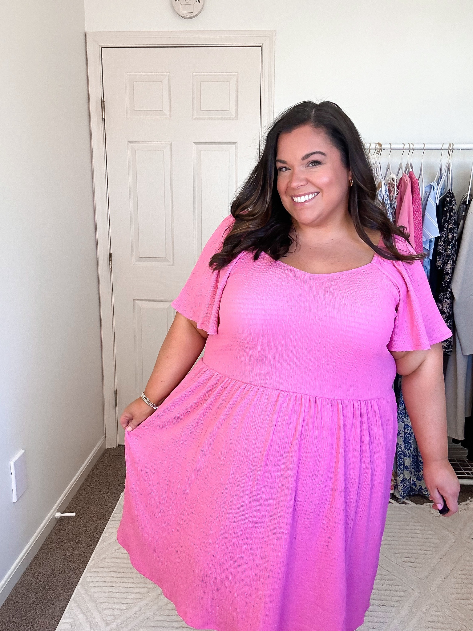 Okay THIS might be my favorite pink dress! This target spring dress is a stunner. It has a smocked top, flutter sleeves and elastic waist. I’m in a 2x but I could definitely size down! 


#LTKplussize #LTKfindsunder50 #LTKstyletip