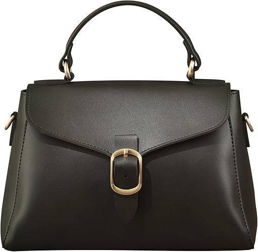 Vintage Vegan Leather Flap Top Handle Bag For Women Retro Satchel Casual Purse Simple Shoulder Cl... | Amazon (US)